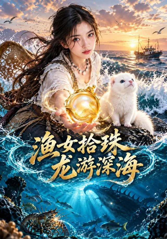 渔女拾珠，龙游深海